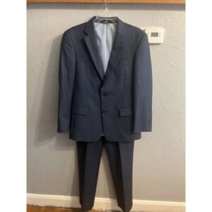Tommy Hilfiger Men's Blue Wool Suit Suit Size 40R Pants 35x31‎